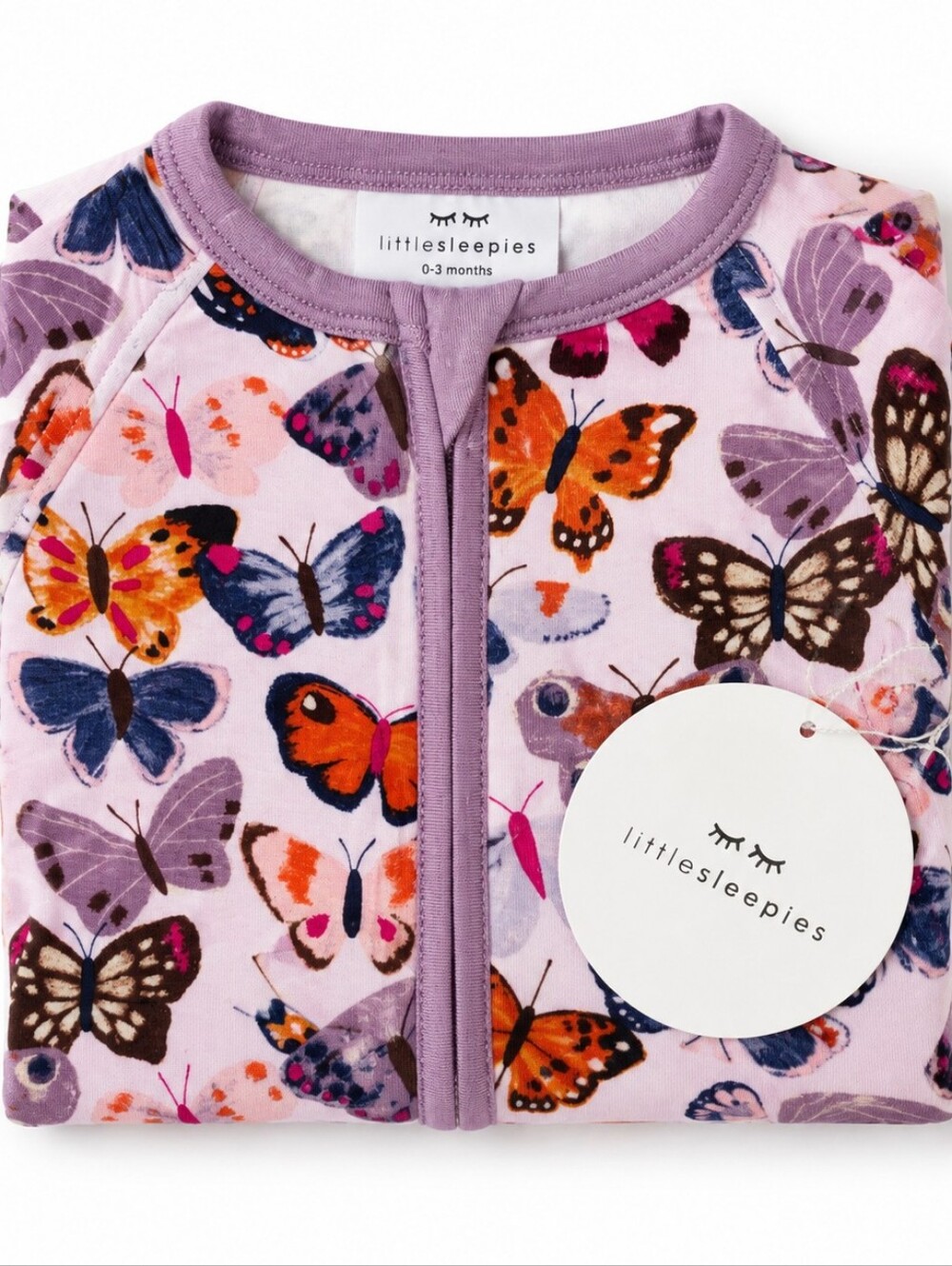 NEW Little Sleepies Butterfly Kisses Zippy 0–3 Months Whimsical Baby Cottagecore